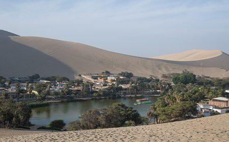Huacachina oasis in Ica desert Peru